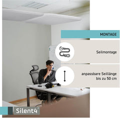 SILENT4® Velo acustico termicamente indurito, 114x72cm, soffitto