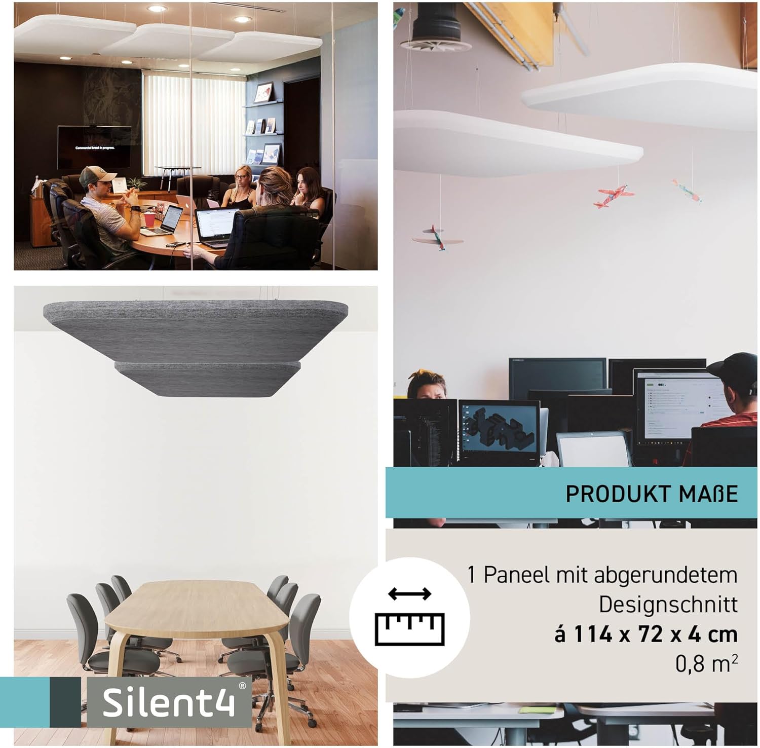 SILENT4® Velo acustico termicamente indurito, 114x72cm, soffitto