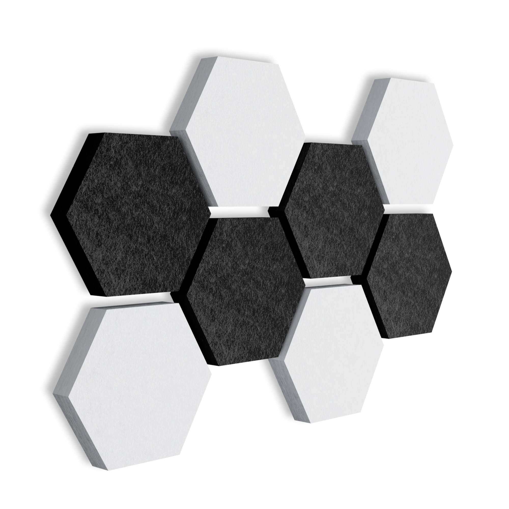 SALE: SILENT4® Hexagon-Set aus thermisch verfestigtem PET-Akustikvlies