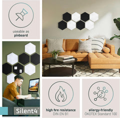 VENTE: SILENT4® Ensemble Hexagon-Set en non-tissé acoustique thermolié